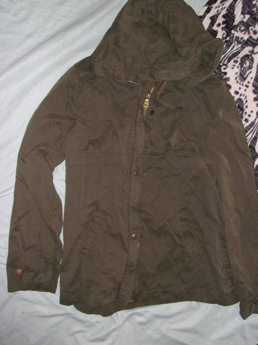 size extra small womens green light coat jacket hoodie outdoor gorpcore